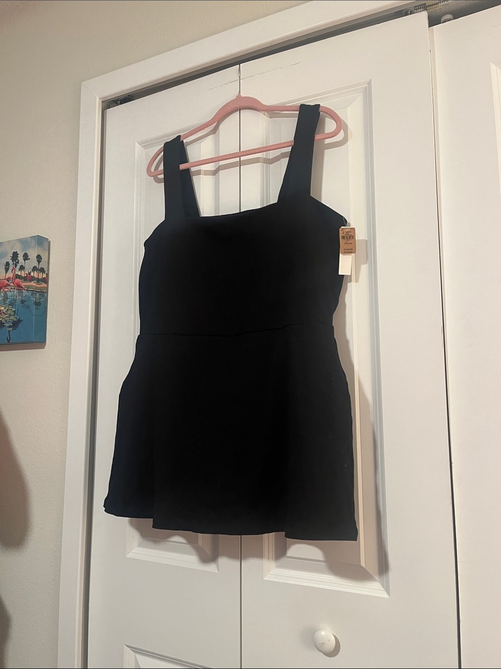 PINK Victoria's Secret Black Square-Neck athletic dress